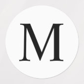 Zwart-witte Elegant monogram Labels (Design 2)