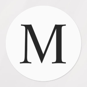Zwart-witte Elegant monogram Labels