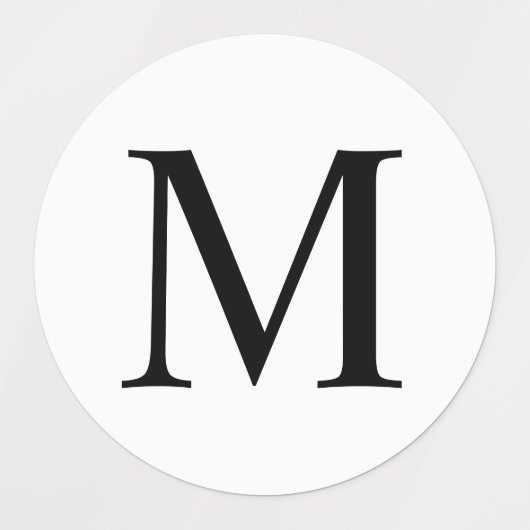 Zwart-witte Elegant monogram Labels (Design 1)