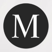 Zwart-witte Elegant monogram Labels (Design 2)