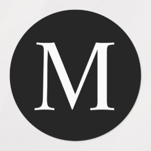 Zwart-witte Elegant monogram Labels