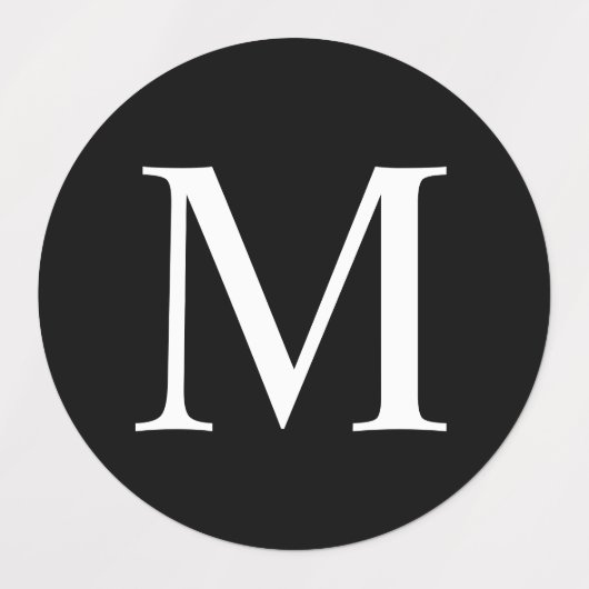Zwart-witte Elegant monogram Labels (Design 1)