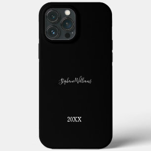 Zwart Witte Elegante Aangepaste Naam Jaar Cadeau F iPhone 13 Pro Max Hoesje