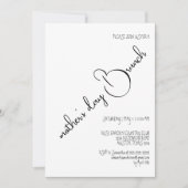 Zwart Witte Elegante Calligraphy Moederdag Brunch Kaart (Voorkant)