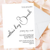 Zwart Witte Elegante Calligraphy Moederdag Lunch Kaart