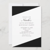 Zwart & Witte Elegante Chic Feest Uitnodigingen (Voorkant)