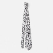 Zwart Witte Elegante Eucalyptusbladeren Formele He Stropdas (Achterkant)