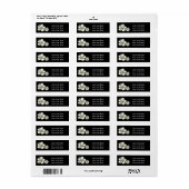 Zwart Witte Elegante Hibiscus Bloem Adreslabels Etiket (Full Sheet)