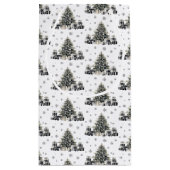 Zwart Witte Elegante Kerstmis Klein Cadeauzakje (Achterkant)