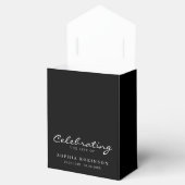 Zwart Witte Elegante Script Funeral Herdenkingsdie Bedankdoosjes (Geopend)