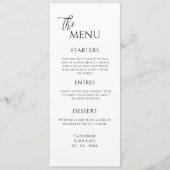Zwart & Witte Elegante Trouwdag Menu (Voorkant)