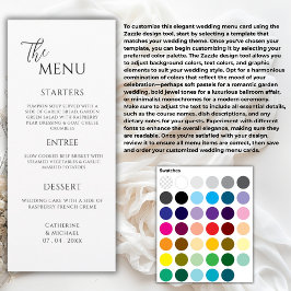 Zwart & Witte Elegante Trouwdag Menu