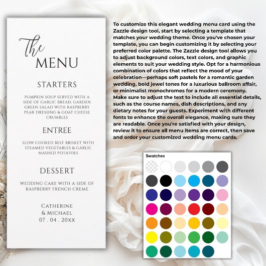 Zwart & Witte Elegante Trouwdag Menu