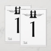 Zwart Witte Elegantie Bruids Huwelijks Tafel Numme Kaart (Voorkant / Achterkant)