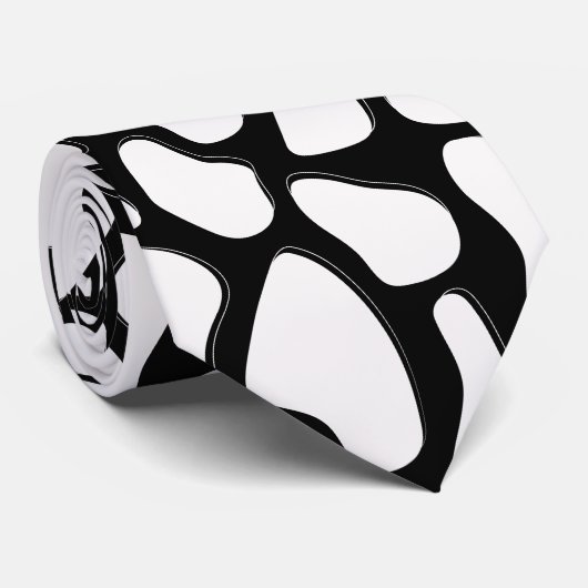 Zwart Witte Elegantie Stropdas (Opgerold)