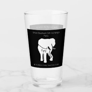 Zwart-witte ellephant Gift Exchange - aangepaste t Glas