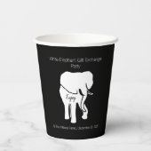 Zwart-witte ellephant Gift Exchange - aangepaste t Papieren Bekers (Achterkant)