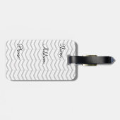 Zwart Witte en Blush Chevron Bagage Label (Achterkant horizontaal)