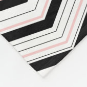 Zwart Witte en Blush Chevron Fleece Deken (Hoek)