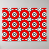 Zwart witte en rode cirkels Afdrukken Poster (Voorkant)