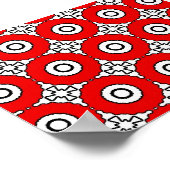 Zwart witte en rode cirkels Afdrukken Poster (Hoek)