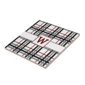 Zwart witte en rode paling tegeltje (Zijkant)