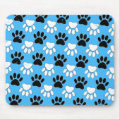 Zwart-witte en rode vlekken op blauwe achtergrond muismat (Voorkant)