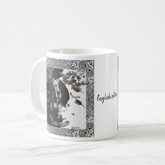 Zwart-witte Engelse setter        Koffiemok (Voorkant links)