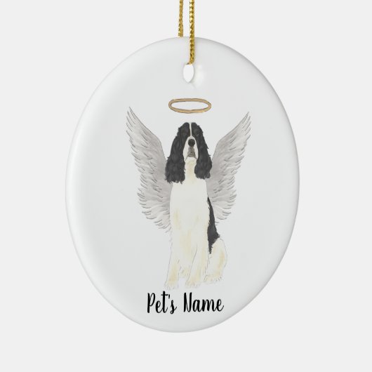 Zwart & Witte Engelse Springer Spaniel Medeleven Keramisch Ornament (Rechts)