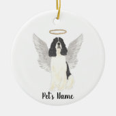 Zwart & Witte Engelse Springer Spaniel Medeleven Keramisch Ornament (Voorkant)