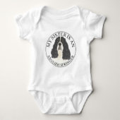 Zwart & Witte Engelse Springer Spaniel Oudere Zus Romper (Voorkant)