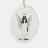 Zwart & Witte Engelse Springer Spaniel Sympathie Keramisch Ornament (Rechts)