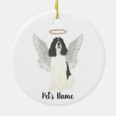 Zwart & Witte Engelse Springer Spaniel Sympathie Keramisch Ornament (Achterkant)