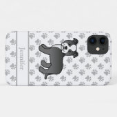 Zwart-Witte Engelse Staffie Hond & Naam Case-Mate iPhone Case (Achterkant (horizontaal))