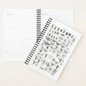 Zwart-witte Entomologie snijdt bugs in Planner (Display)