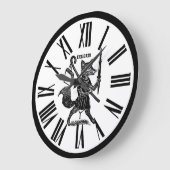 Zwart-witte ex libris-klok grote klok (Hoek)