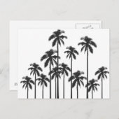 Zwart-witte, exotische tropische palmbomen briefkaart (Voorkant / Achterkant)