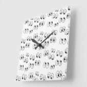 Zwart-witte eyebollen vierkante klok (Hoek)