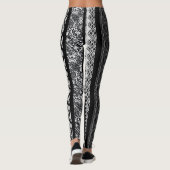 Zwart-witte Fancy patronen met strepen Leggings (Achterkant)