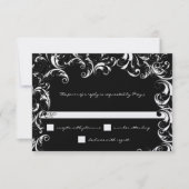 Zwart & Witte Fantasievolle Wedding Kaart (Voorkant)