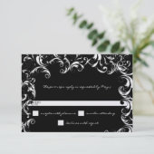 Zwart & Witte Fantasievolle Wedding Kaart (Staand voorkant)