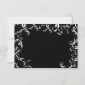 Zwart & Witte Fantasievolle Wedding Kaart (Achterkant)