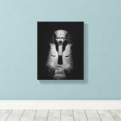 Zwart-witte farao koning canvas afdruk (Insitu (Houten vloer))