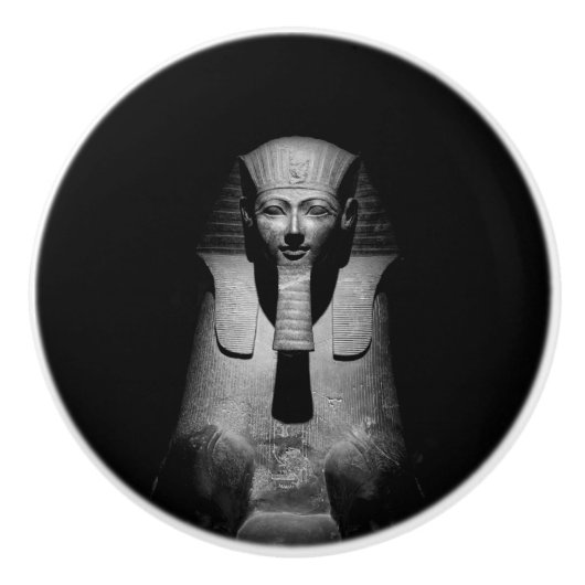 Zwart-witte farao koning keramische knop (Voorkant)