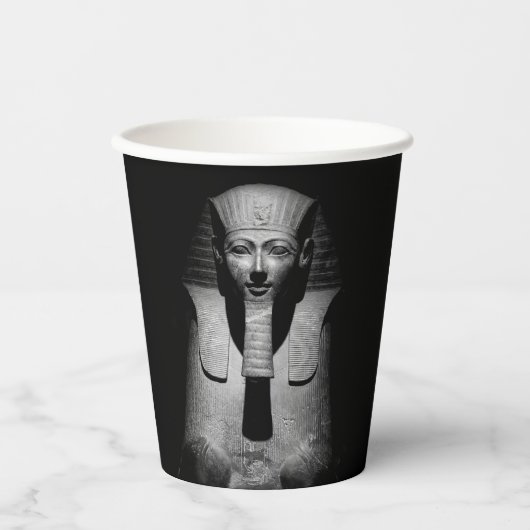 Zwart-witte farao koning papieren bekers (Voorkant)