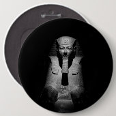 Zwart-witte farao koning ronde button 6,0 cm (Voorkant /achterkant)