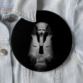 Zwart-witte farao koning ronde button 6,0 cm (In situ)