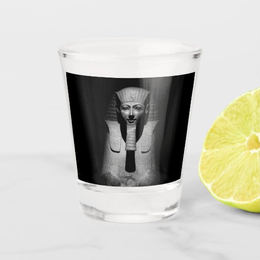 Zwart-witte farao koning shot glas (Voorkant)