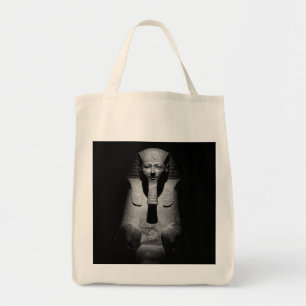 Zwart-witte farao koning tote bag