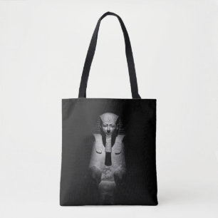 Zwart-witte farao koning tote bag